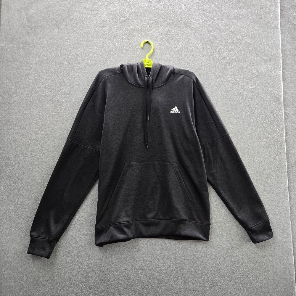 Adidas Men Hoodie L Black‎ Fleece Activewear Long Sleeve